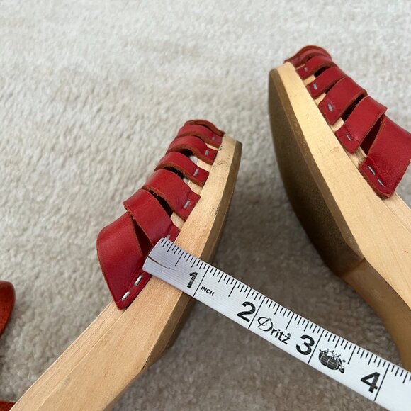 Swedish Hasbeens Red Strappy Clogs Sandals Shoes 40 - Picture 11 of 11